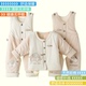 双背带裤 宝宝有机彩棉开衫 薄棉棉衣套装 偶园新生婴儿春秋冬中厚