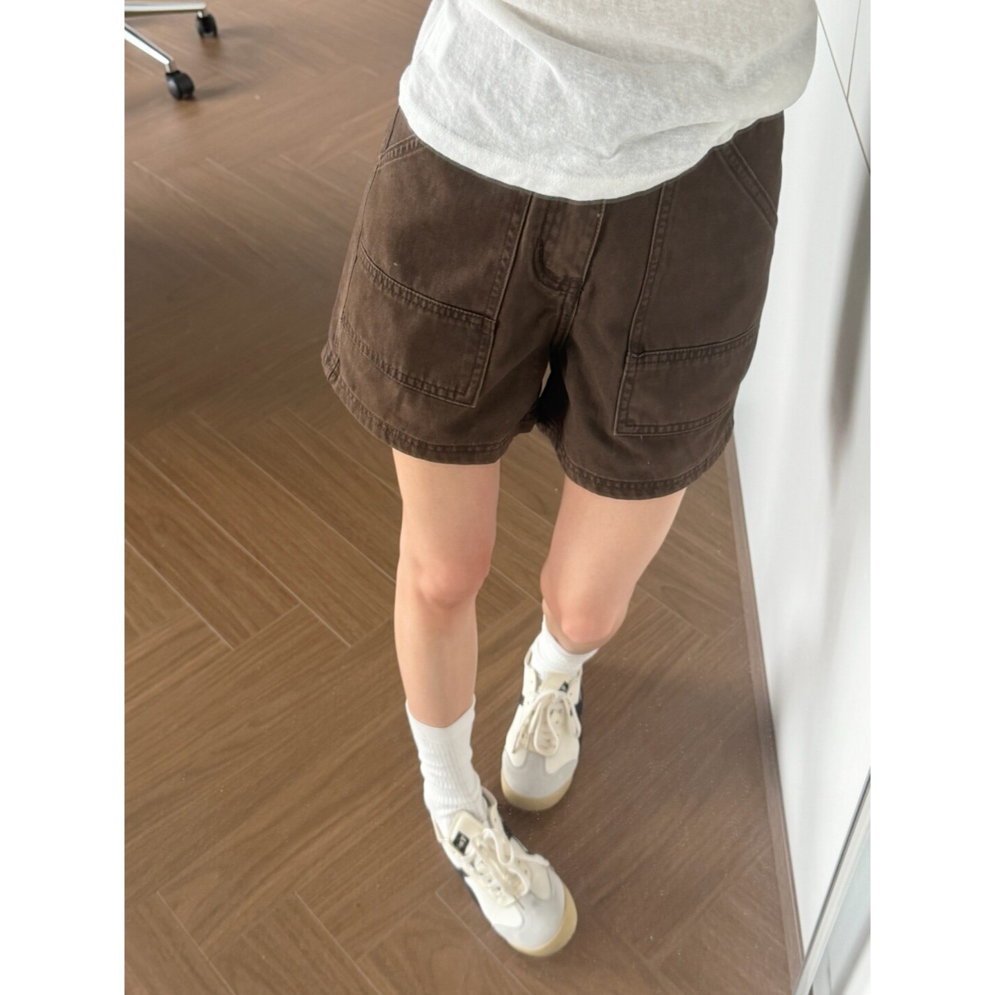 好的呀 复古咖色工装阔腿短裤夏季女宽松显瘦a字短款休闲直筒裤子图片