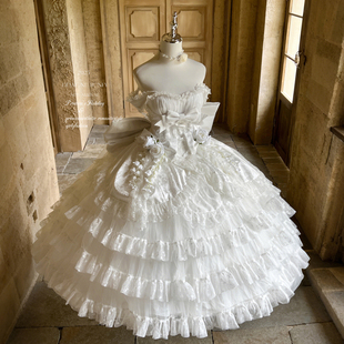 花嫁纯白初恋感秋冬温柔气质白月光连衣长裙 长款 全款 少女蕾诗