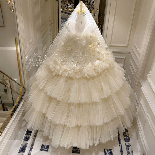 梦中告白-杏色长款成人礼生日