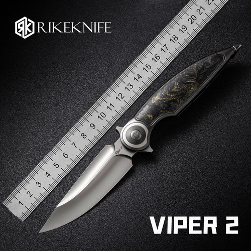 Rike Viper2 M398粉末钢钛柄EDC折叠随身把玩
