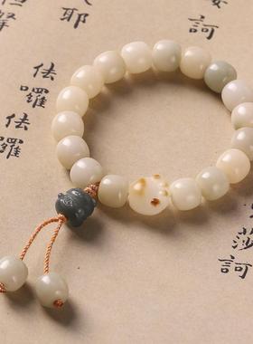 原创风化菩提DIY手工编小猫咪可爱猫爪穗子款简约款单圈菩提手串