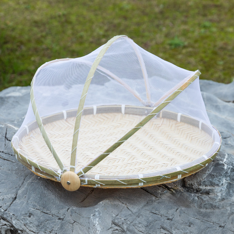 带网防蝇天然竹编晾晒簸箕