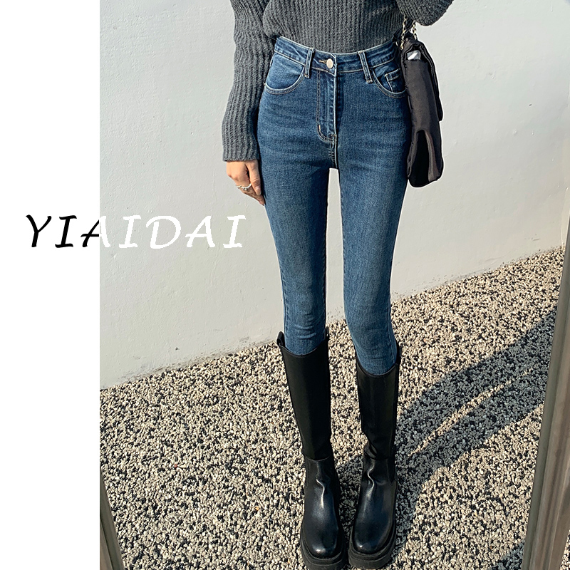 复古高腰薄款弹力怡爱岱铅笔紧身