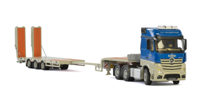 WSI 1:50 奔驰ACTROS MP4 BIG SPACE 6X4 SEMI LOWLOADER拖车模型