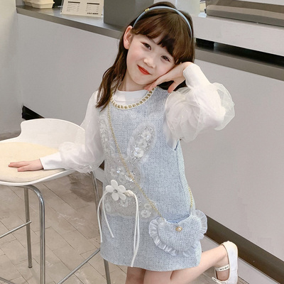 女童公主裙春秋甜美两件套