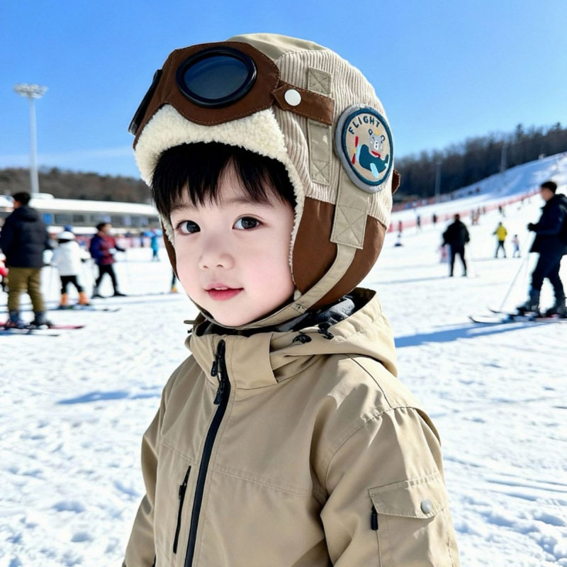 儿童滑雪护耳飞行帽秋冬保暖防风