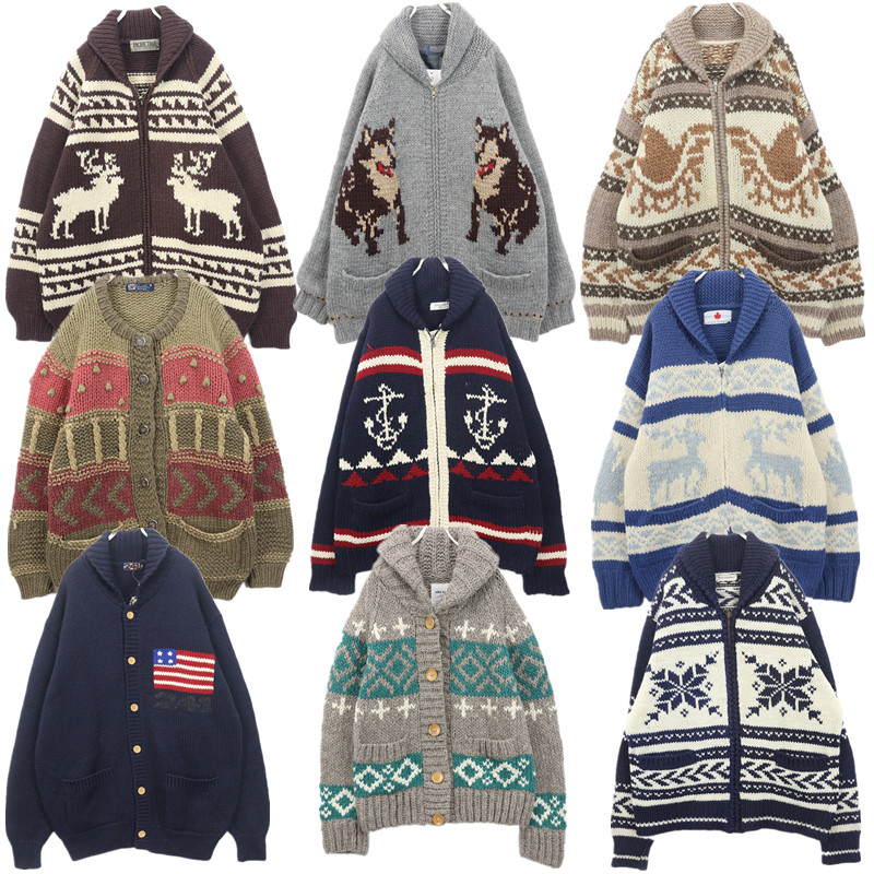 古着毛衣vintage北欧印第安外套