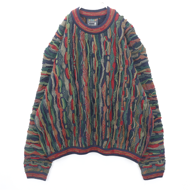 古着vintage嘻哈波普苦瓜纹毛衣