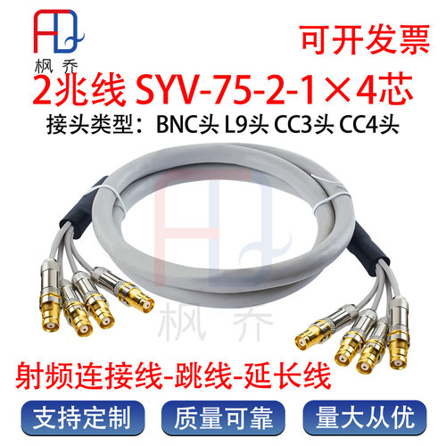 国标2兆4芯同轴视频线CC3C4跳线