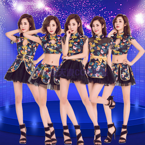 夜店女歌手修身复古连体衣摄影服