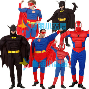 钢铁侠蜘蛛侠复仇者联盟成人美队超人服装 万圣节儿童cos肌肉款