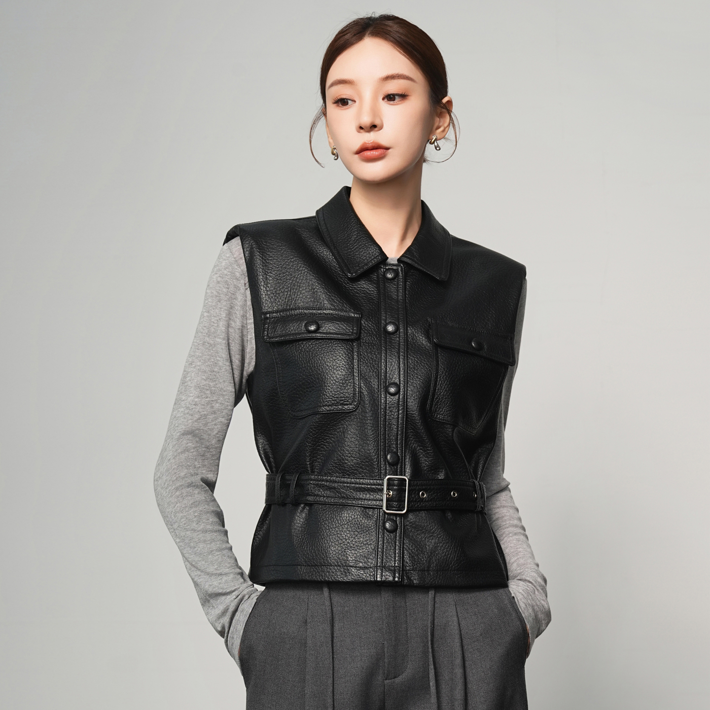 海宁真皮皮衣女绵羊皮马夹皮马甲