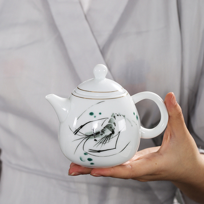 手绘陶瓷纯白功夫茶具