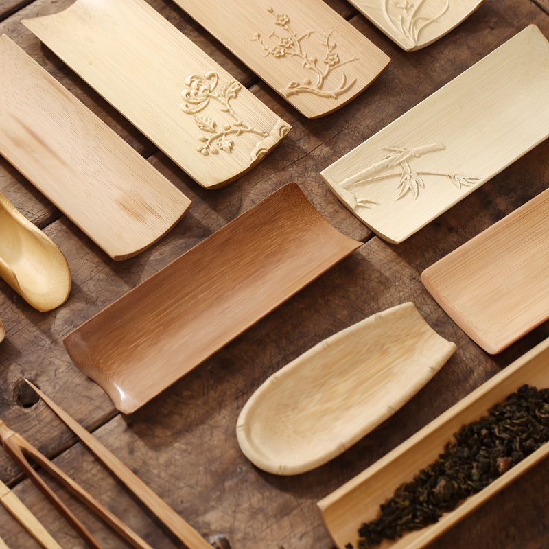 茶道茶点盒茶荷竹片茶巾托茶则