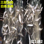 小渔网粘网三层白条网马口网浮网沉网50米100米长1指网渔网捕鱼网