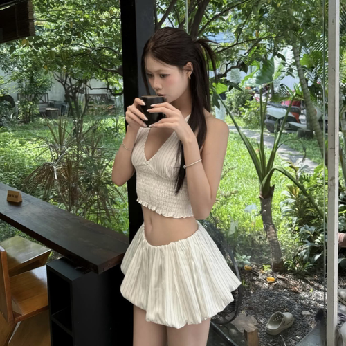 韩系辣妹显瘦分体三件套泳衣女