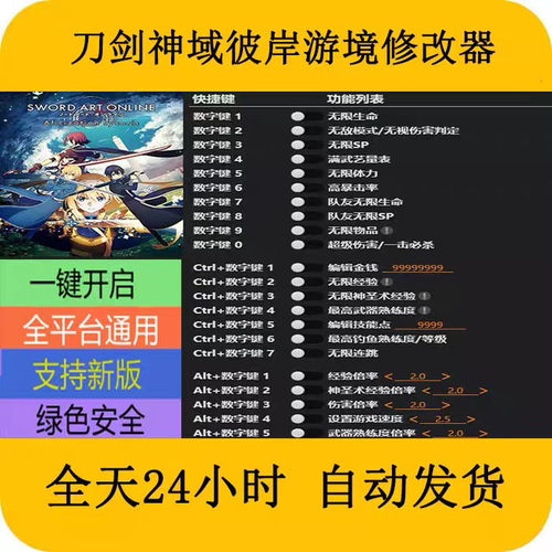 刀剑神域彼岸游境STEAMEPIC正版游戏修改器辅助工具不含游戏
