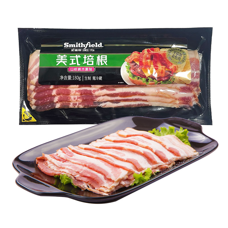 smithfield美式培根180克*2包原切培根披萨肉切片食品囤货囤货 粮油调味/速食/干货/烘焙 香肠/腊肠/烤肠 原图主图