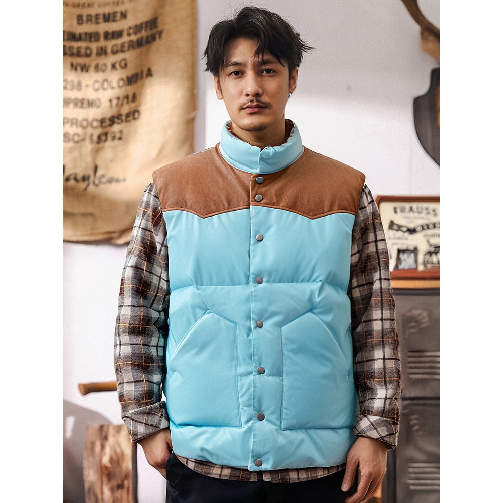 日系复古叠穿工装马甲背心男秋冬