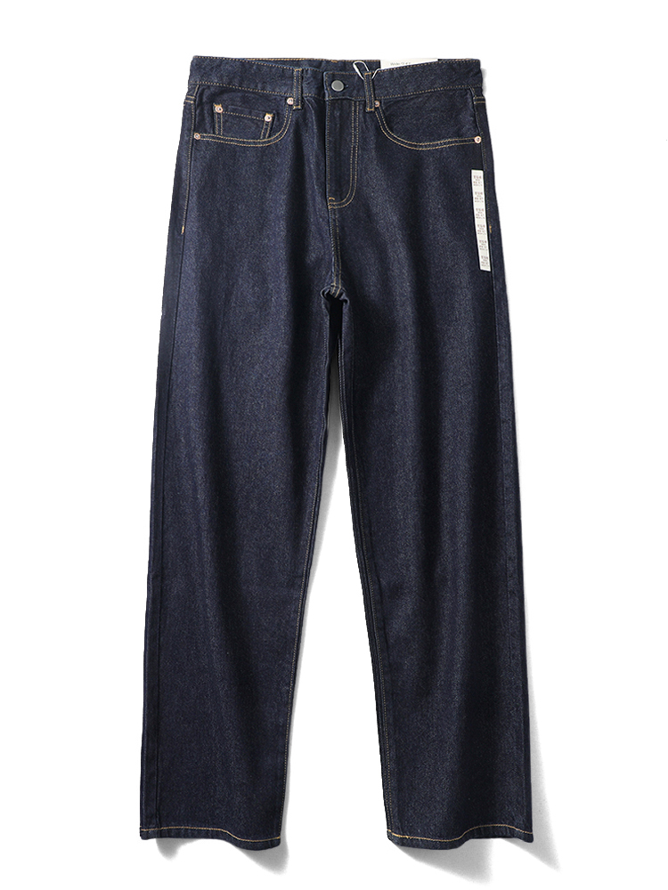 美式复古阔腿牛仔裤男秋冬款潮流