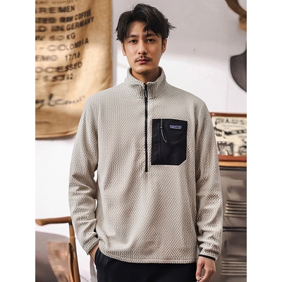 户外运动冬训半拉链加绒训练服