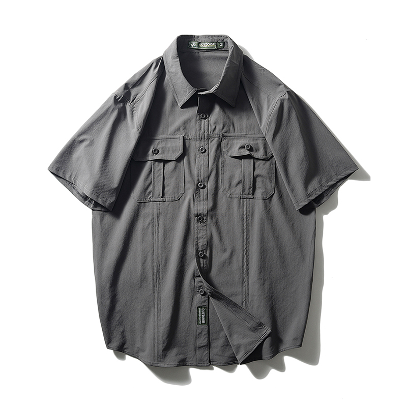 户外速干冰丝夏季短袖工装衬衫