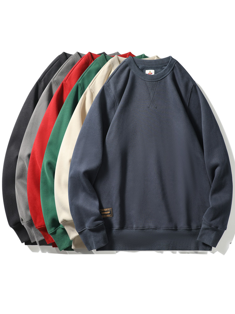 美式复古重磅加绒加厚圆领卫衣男春秋季潮牌无帽套头外贸男装外套,男装,卫衣,淘宝优惠券,粉丝福利购,淘宝优惠卷