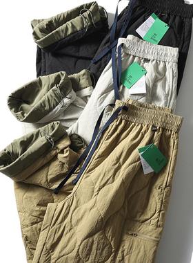 户外运动机能外穿薄棉裤男冬季加棉保暖工装裤外贸男裤宽松休闲裤