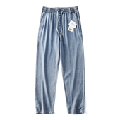 男士 子外贸男装 夏季 莱赛尔天丝冰氧吧牛仔裤 薄款 垂感冰丝裤 休闲裤