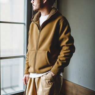 户外运动加厚抓绒衣内胆男冬季连帽夹克外贸男装摇粒绒羊羔绒外套