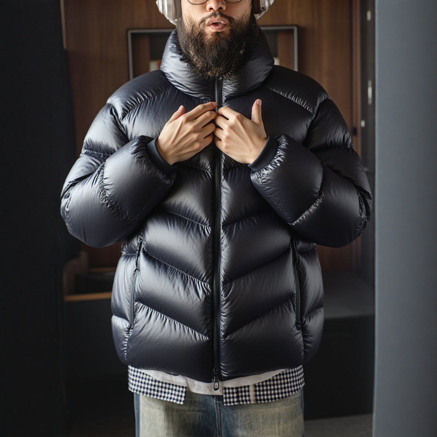 冬季加厚户外轻量化运动排骨棉服