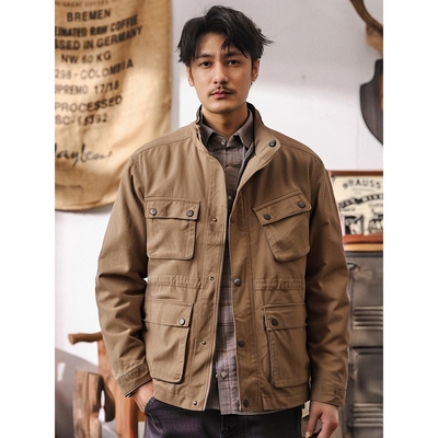 美式立领工装m65猎装夹克男秋冬