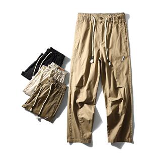 男士 美式 裤 子外贸男裤 阔腿休闲长裤 春秋款 纯棉直筒工装 2024新款