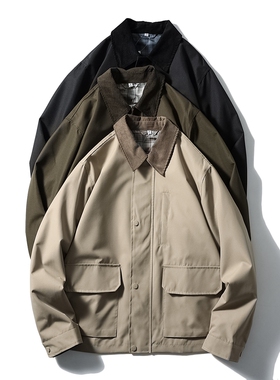 美式复古底特律j97翻领工装夹克男秋冬猎装外套外贸男装短款风衣