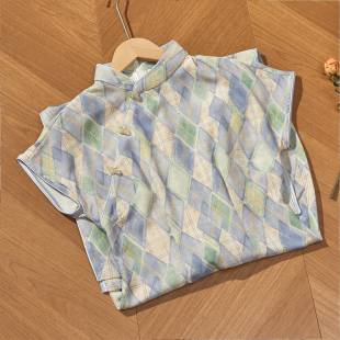 改良年轻款 波尔菲绿色复古风格 短袖 新款 日常可穿 子旗袍女2026春季