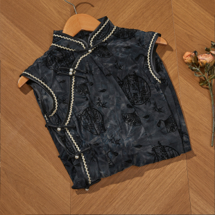 连衣裙 改良旗袍女日常复古高级感显瘦年轻款 波尔菲黑色无袖 新中式