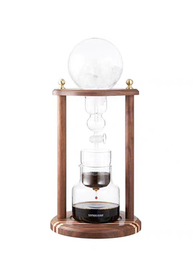 FEDE ON冰滴咖啡壶 家用水滴冰酿咖啡玻璃冰滴咖啡桃实木