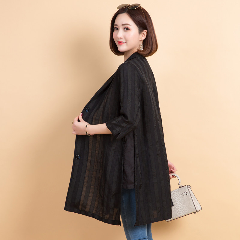 BLAZER WOMENS 2019 SPRING WEAR NEW KOREAN VERSION MID-LENGTH LOOSE CASUAL VERSATILE WINDBREAKER LINEN SPRING AND AUTUMN JACKET