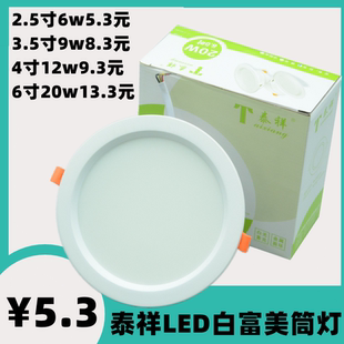 泰祥led筒灯白富美系列照明天花灯嵌入式射灯高亮洞孔灯客厅灯具