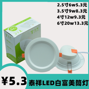 泰祥led筒灯白富美系列照明天花灯嵌入式射灯高亮洞孔灯客厅灯具