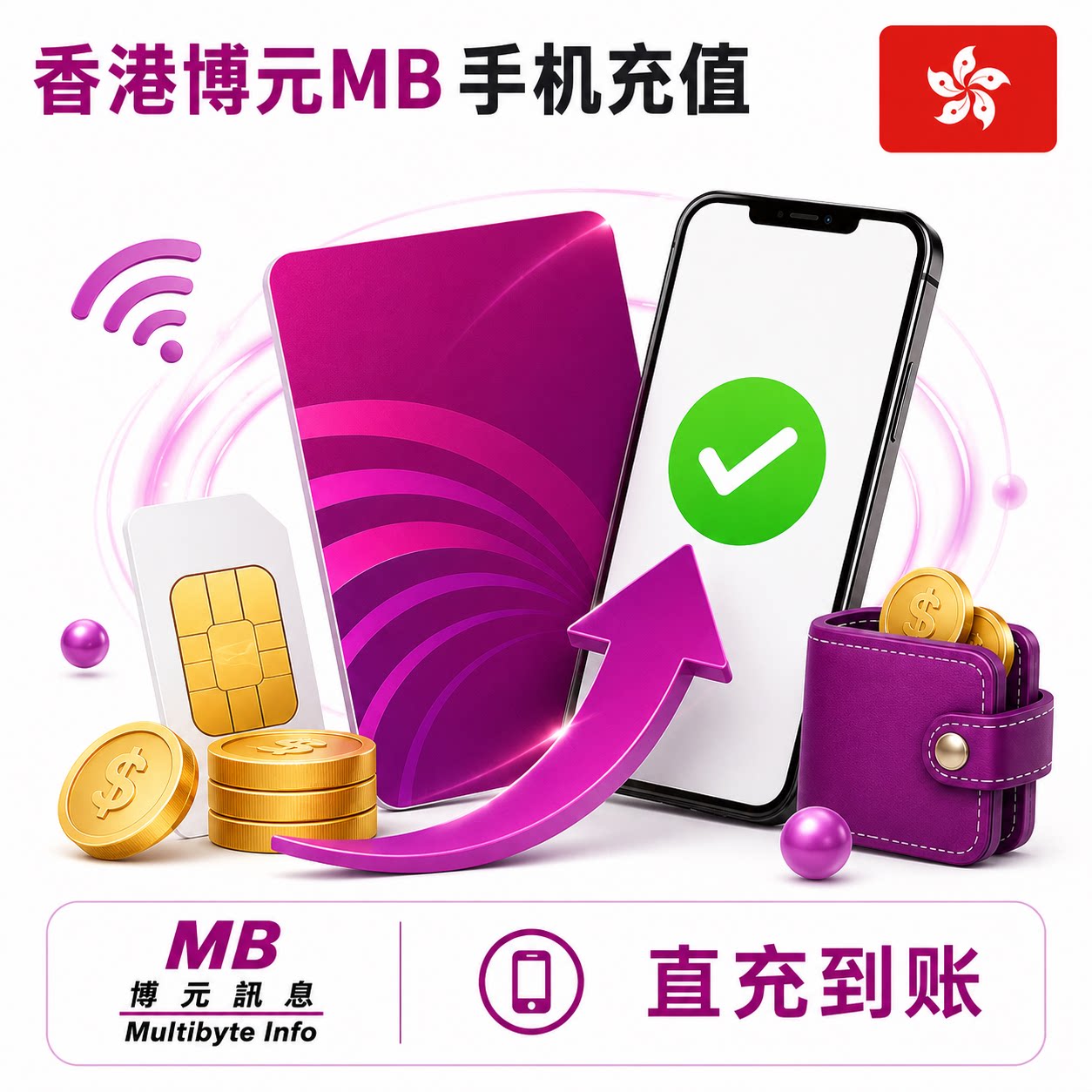 香港MB手机充值 博元易博通eSender 香港/中国电话号码 直充