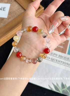 旺事业暴富天然黄水晶女手链巴西