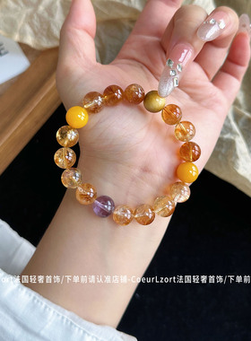 招财转运天然黄水晶手串女黄塔晶