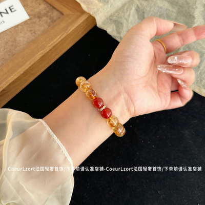 天然黄水晶水晶手串黄塔晶招财