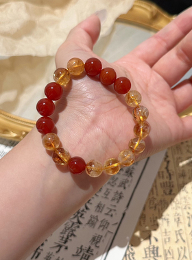 天然黄水晶水晶手串女招财转运