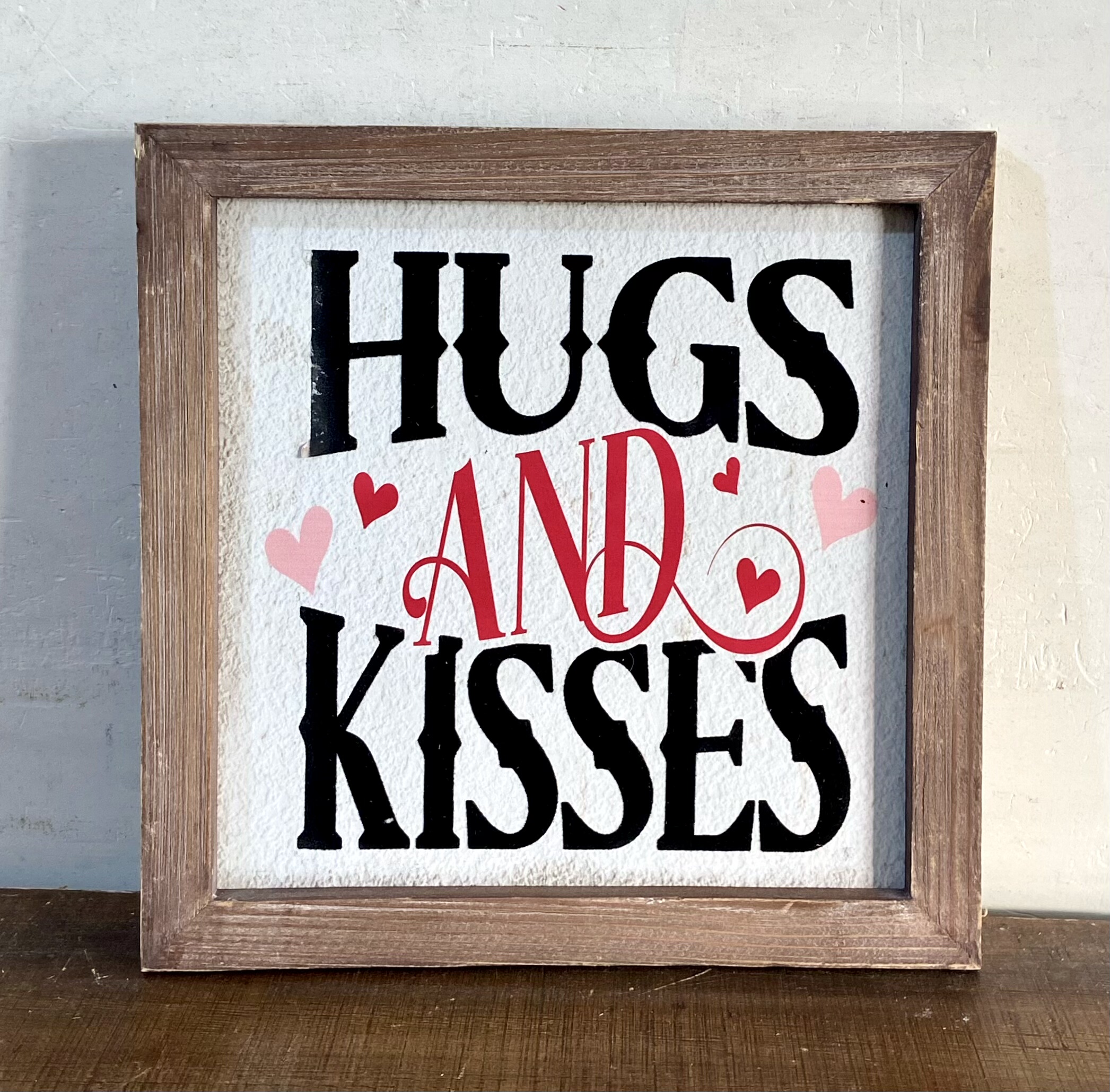 外贸孤品美式复古情人节墙面装饰画木制相框摆挂件英文标语装饰