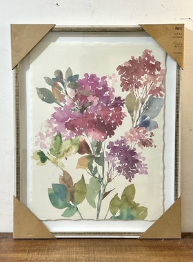 孤品vintage蓝格子花瓶装饰画玻璃面装饰画 家居装饰画 墙面装饰