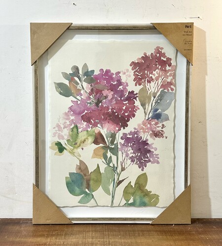 孤品vintage蓝格子花瓶装饰画玻璃面装饰画 家居装饰画 墙面装饰