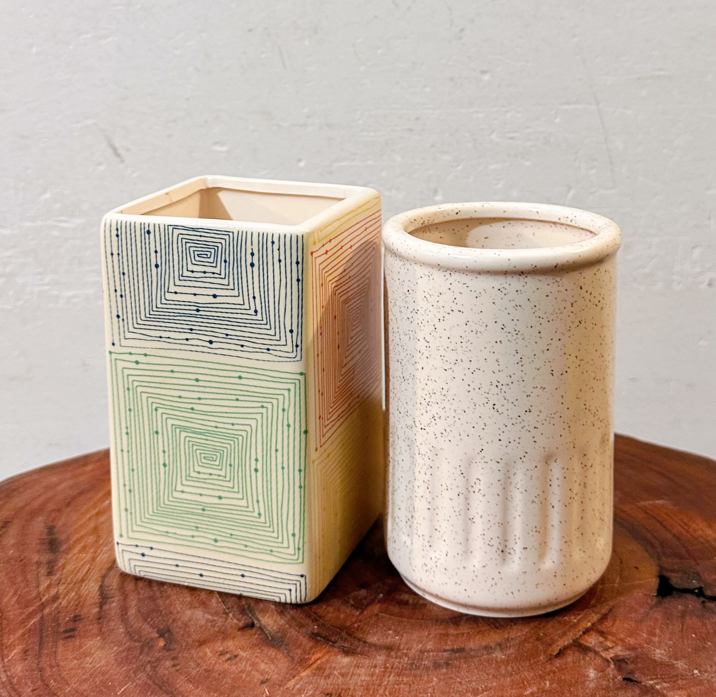 外贸孤品陶瓷洗漱杯浴室套装牙刷杯化妆刷收纳杯笔筒收纳盒